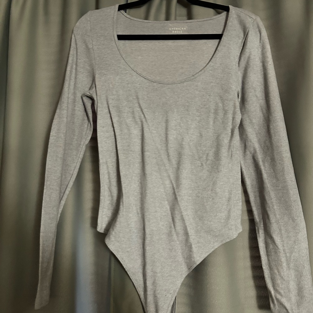 American Eagle Outfitters Gray Long Sleeve Bodysuit